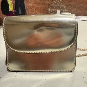 & other stories metallic gold purse with chain strap